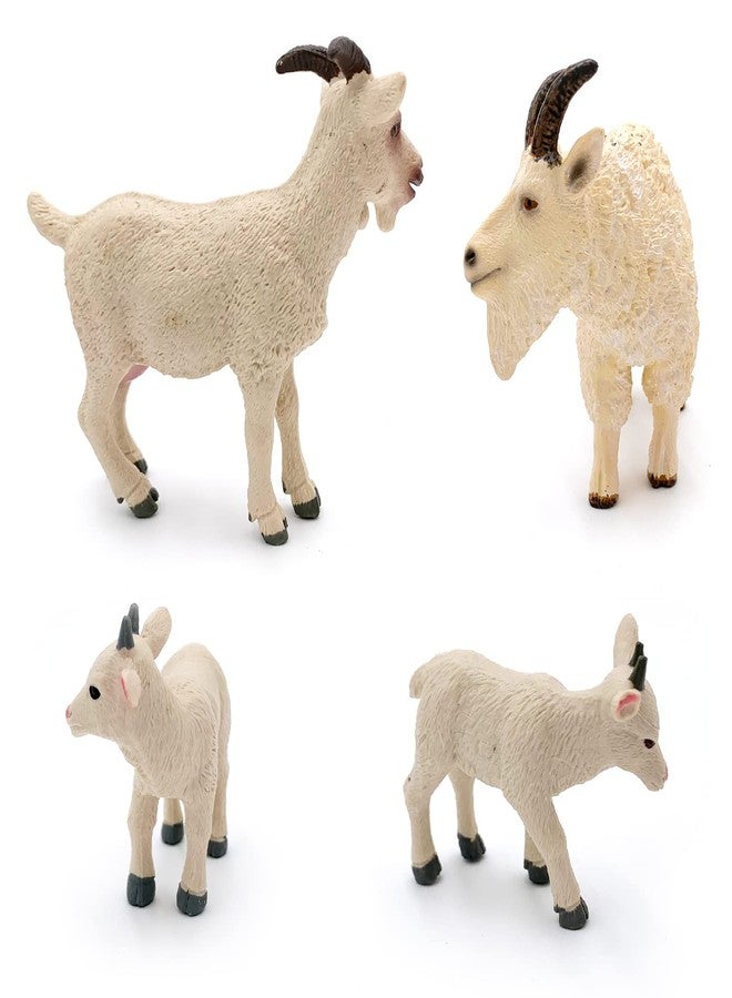 Higherbros Goat Figurines 4Pcs Animal Toy Set - Sheep Toys, Farm Animal Decor for Kids, Perfect for Gifts, Party Favors - Image 2